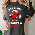 Boys Valentines Baseball Drip Icecream Stealing Hearts Kids Women's Comfort Colors T-Shirt Pepper