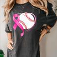 Breast Cancer Awareness Baseball Mom Women's Comfort Colors T-Shirt Pepper
