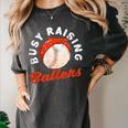 Busy Raising Ballers Baseball Mom Sons Women's Comfort Colors T-Shirt Pepper