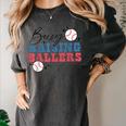 Busy Raising Ballers Retro Groovy Baseball Mom Outfit Women's Comfort Colors T-Shirt Pepper Busy Raising Ballers Retro Groovy Baseball Mom Outfit Women's Comfort Colors T-Shirt Pepper