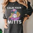 Calm Your Mitts Baseball Ice Cream Drip Crossed Bats Sport Women's Comfort Colors T-Shirt Pepper Calm Your Mitts Baseball Ice Cream Drip Crossed Bats Sport Women's Comfort Colors T-Shirt Pepper