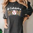 Catcher Mom Baseball Mom Leopard Game Day Women's Comfort Colors T-Shirt Pepper Catcher Mom Baseball Mom Leopard Game Day Women's Comfort Colors T-Shirt Pepper