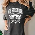 Christian Baseball My Strength Comes From The Lord Baseball Women's Comfort Colors T-Shirt Pepper Christian Baseball My Strength Comes From The Lord Baseball Women's Comfort Colors T-Shirt Pepper