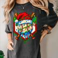 Christmas Baseball Ice Cream Drip Santa Baseball Player Kids Women's Comfort Colors T-Shirt Pepper