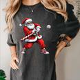 Christmas Baseball Player Santa Xmas Boys Men Toddler Women's Comfort Colors T-Shirt Pepper