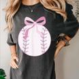 Coquette Baseball Mom Pink Bow Baseball Mama Women's Comfort Colors T-Shirt Pepper Coquette Baseball Mom Pink Bow Baseball Mama Women's Comfort Colors T-Shirt Pepper