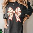 Coquette Bow Baseball Mama Baseball Mom Women Women's Comfort Colors T-Shirt Pepper Coquette Bow Baseball Mama Baseball Mom Women Women's Comfort Colors T-Shirt Pepper