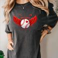 Cute Baseball &Cupid Wings Happy Valentines Boys Men Women's Comfort Colors T-Shirt Pepper