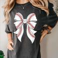 Cute Baseball Coquette Bow For Women Girls Baseball Mama Mom Women's Comfort Colors T-Shirt Pepper