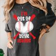 Cute Baseball Mom Out Of Your League Mommy Sports Players Women's Comfort Colors T-Shirt Pepper