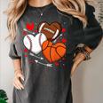 Cute Heart Baseball Basketball Football Valentine Boy Men Women's Comfort Colors T-Shirt Pepper Cute Heart Baseball Basketball Football Valentine Boy Men Women's Comfort Colors T-Shirt Pepper