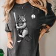 Cute Kitten Playing Baseball Hitter Bat Cool Baseball Cat Women's Comfort Colors T-Shirt Pepper