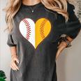 Cute Love Baseball Fast Pitch Softball Heart Baseball Mom Women's Comfort Colors T-Shirt Pepper Cute Love Baseball Fast Pitch Softball Heart Baseball Mom Women's Comfort Colors T-Shirt Pepper