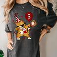 Dabbing Cool Cat Baseball 5th Birthday Women's Comfort Colors T-Shirt Pepper