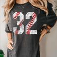 Distressed Baseball Number 32 Jersey Uniform Player Fan Women's Comfort Colors T-Shirt Pepper Distressed Baseball Number 32 Jersey Uniform Player Fan Women's Comfort Colors T-Shirt Pepper