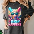 Drip Happens Baseball Ice Cream Bat And Ball With Sunglasses Women's Comfort Colors T-Shirt Pepper
