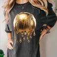Dripping Gold Drip Baseball Game Day Player Coach Baller Women's Comfort Colors T-Shirt Pepper