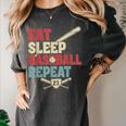 Eat Sleep Baseball Repeat Bat Ball Player Fan Women's Comfort Colors T-Shirt Pepper Eat Sleep Baseball Repeat Bat Ball Player Fan Women's Comfort Colors T-Shirt Pepper