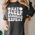 Eat Sleep Baseball Repeat Baseball Lover Baseball Mom Girls Women's Comfort Colors T-Shirt Pepper