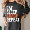 Eat Sleep Coach Repeat Shirt Men Women Baseball Lover Women's Comfort Colors T-Shirt Pepper