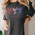 My Favorite Season Is Baseball Coquette Bow Game Day Mom Sis Women's Comfort Colors T-Shirt Pepper