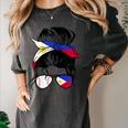 Filipina Baseball Mom Philippines Flag Baseball Girl Women's Comfort Colors T-Shirt Pepper