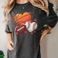 Football Basketball Baseball Heart Valentine Boys Men Kid Women's Comfort Colors T-Shirt Pepper