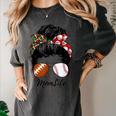 Football Mom Baseball Mom Life Messy Bun Mom Of Both Women's Comfort Colors T-Shirt Pepper Football Mom Baseball Mom Life Messy Bun Mom Of Both Women's Comfort Colors T-Shirt Pepper