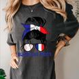 French Baseball Mom France Messy Bun Women's Comfort Colors T-Shirt Pepper