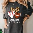 Game Day Vibes Football Baseball Mom Heart Women's Comfort Colors T-Shirt Pepper Game Day Vibes Football Baseball Mom Heart Women's Comfort Colors T-Shirt Pepper