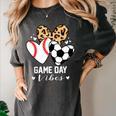 Game Day Vibes Soccer Baseball Mom Heart Women's Comfort Colors T-Shirt Pepper