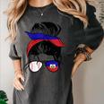 Haitian Baseball Mom Haiti Flag Baseball Girl Women's Comfort Colors T-Shirt Pepper
