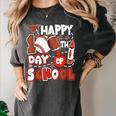Happy 100 Days Of School Baseball Football PE Teacher Women's Comfort Colors T-Shirt Pepper Happy 100 Days Of School Baseball Football PE Teacher Women's Comfort Colors T-Shirt Pepper