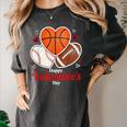 Happy Valentine’s Basketball Football Valentine Baseball Women's Comfort Colors T-Shirt Pepper Happy Valentine’s Basketball Football Valentine Baseball Women's Comfort Colors T-Shirt Pepper