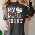 My Heart Is On That Court Baseball Player Baseball Mom Women's Comfort Colors T-Shirt Pepper
