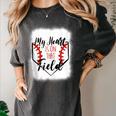 My Heart Is On That Field Baseball Mom Momm Women's Comfort Colors T-Shirt Pepper My Heart Is On That Field Baseball Mom Momm Women's Comfort Colors T-Shirt Pepper