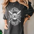 Hit Hard Run Fast Turn Left Baseball Player Fans Premium Tri-Blend Women's Comfort Colors T-Shirt Pepper