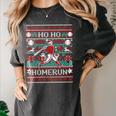 Ho Ho Homerun Baseball Ugly Christmas Sweater Party Hitter Women's Comfort Colors T-Shirt Pepper