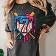 HUGvyn 7th Birthday Baseball Ice Cream Drip Number 7 Kid Boy Women's Comfort Colors T-Shirt Pepper