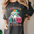 HUGvyn I Survived 100 Days Of School Baseball 6 7 Ice Cream Women's Comfort Colors T-Shirt Pepper