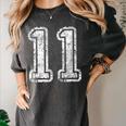 Jersey Number 11 T-Shirt Football Eleven Number Baseball Mom Women's Comfort Colors T-Shirt Pepper
