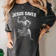 Jesus Saves Shirt Religious Christian Faith Baseball Women's Comfort Colors T-Shirt Pepper Jesus Saves Shirt Religious Christian Faith Baseball Women's Comfort Colors T-Shirt Pepper