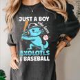 Just A Boy Who Loves Axolotls & Baseball Women's Comfort Colors T-Shirt Pepper Just A Boy Who Loves Axolotls & Baseball Women's Comfort Colors T-Shirt Pepper