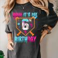 Kids Baseball Drip Bruh It's My 6th Birthday Boy Ice Cream Drip Women's Comfort Colors T-Shirt Pepper Kids Baseball Drip Bruh It's My 6th Birthday Boy Ice Cream Drip Women's Comfort Colors T-Shirt Pepper
