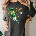 Leprechaun Play Baseball St Patrick's Day Men Kid Boys Women's Comfort Colors T-Shirt Pepper