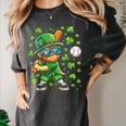Leprechaun Playing Baseball Happy St Patricks Day Men Boys Women's Comfort Colors T-Shirt Pepper