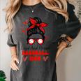 Loud And Proud Baseball Mom Messy Bun Leopard Mother Day Women's Comfort Colors T-Shirt Pepper