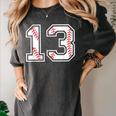 Lucky Number 13 Baseball Mom Baseball Number 13 Lucky 13 Women's Comfort Colors T-Shirt Pepper