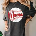 Mama Baseball Mom Women's Comfort Colors T-Shirt Pepper