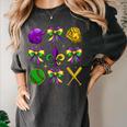 Mardi Gras Baseball Coquette Bow Fat Tuesday Parade Girls Women's Comfort Colors T-Shirt Pepper Mardi Gras Baseball Coquette Bow Fat Tuesday Parade Girls Women's Comfort Colors T-Shirt Pepper
